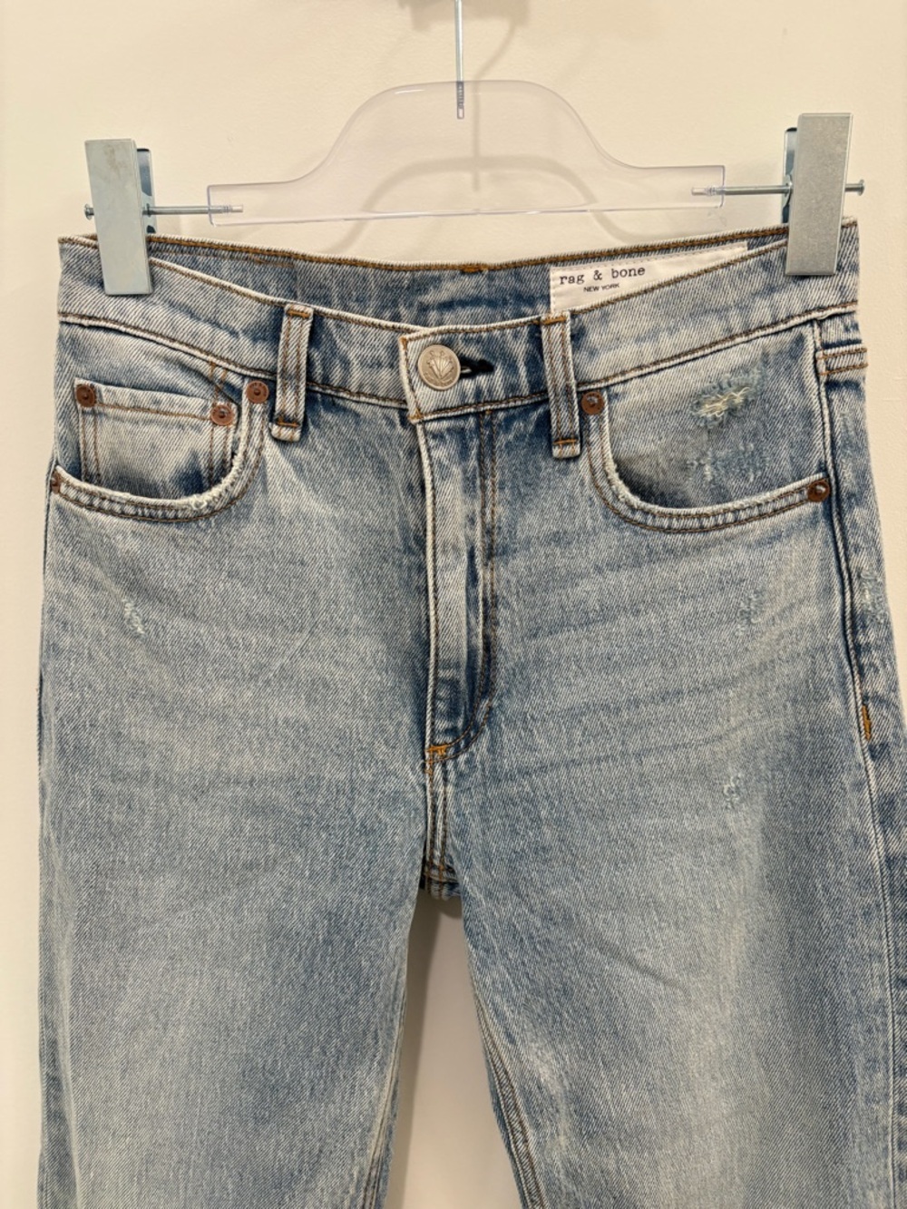 Rag and Bone Harlow Mid Rise Straight Distressed Jeans Size 24 - Picture 4 of 13